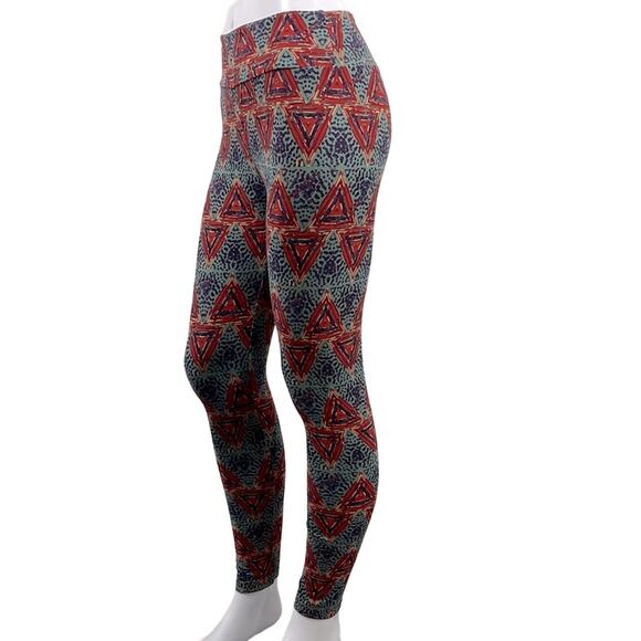 LuLaRoe Buttery Soft Comfort Leggings Size OS 2-10 Greens Rusts Reds Fall Colors - Picture 6 of 16
